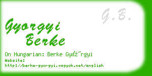 gyorgyi berke business card